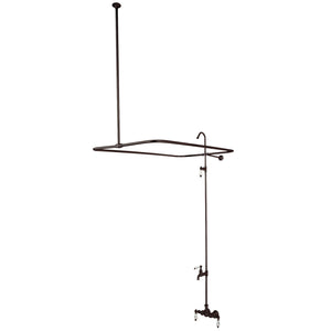 Vintage CC63T5 Three-Handle 2-Hole Tub Wall Mount Clawfoot Tub Faucet with Shower Enclosure, Oil Rubbed Bronze