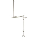 Vintage CC63T8 Three-Handle 2-Hole Tub Wall Mount Clawfoot Tub Faucet with Shower Enclosure, Brushed Nickel