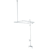Vintage CC64T1 Three-Handle 2-Hole Tub Wall Mount Clawfoot Tub Faucet with Shower Enclosure, Polished Chrome