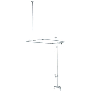 Vintage CC64T1 Three-Handle 2-Hole Tub Wall Mount Clawfoot Tub Faucet with Shower Enclosure, Polished Chrome
