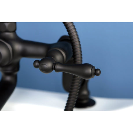 Vintage CC651T5 Three-Handle 2-Hole Deck Mount Clawfoot Tub Faucet with Hand Shower, Oil Rubbed Bronze