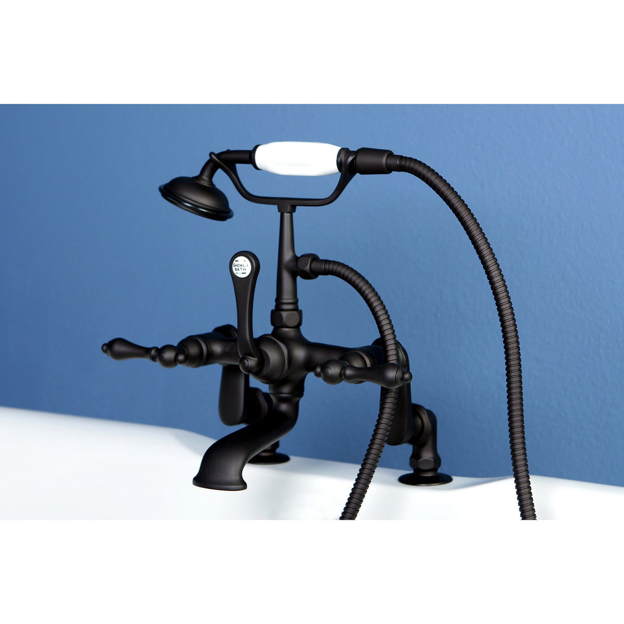Vintage CC651T5 Three-Handle 2-Hole Deck Mount Clawfoot Tub Faucet with Hand Shower, Oil Rubbed Bronze