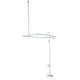 Vintage CC66T1 Three-Handle 2-Hole Tub Wall Mount Clawfoot Tub Faucet with Shower Enclosure, Polished Chrome
