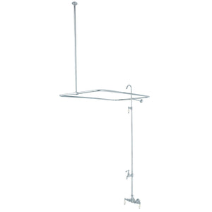 Vintage CC66T1 Three-Handle 2-Hole Tub Wall Mount Clawfoot Tub Faucet with Shower Enclosure, Polished Chrome