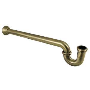 Vintage CC7123 1-1/2 Inch Decor P-Trap with Bell Flange, 24 Inch Length, 18 Gauge, Antique Brass