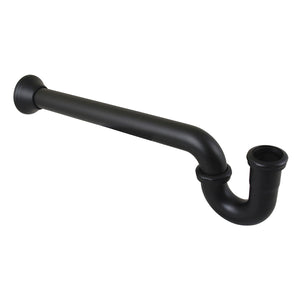 Vintage CC7180MB 1-1/4 Inch Decor P-Trap with Bell Flange, 18 Inch Length, 18 Gauge, Matte Black