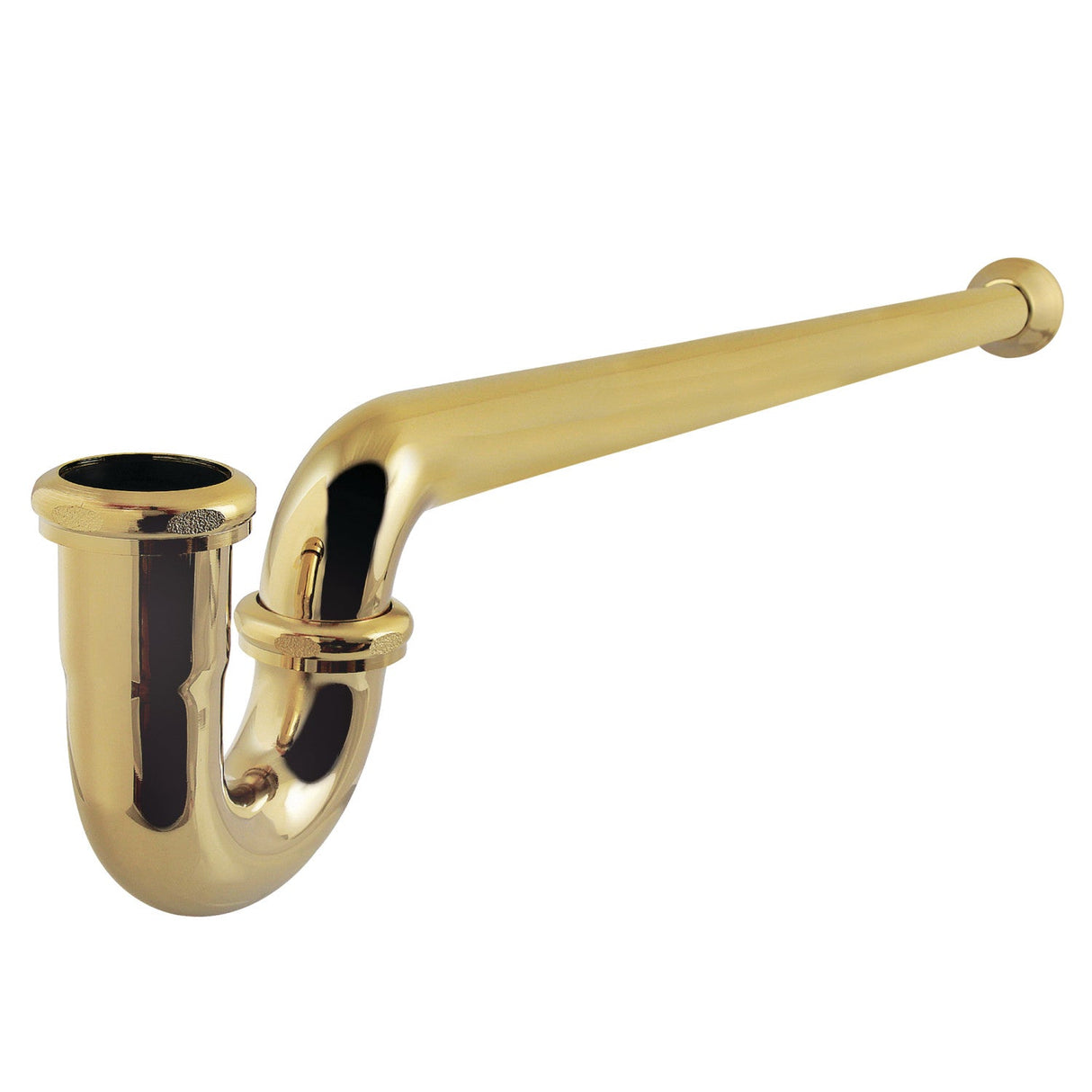 Vintage CC7242 1-1/4 (or 1-1/2) x 1-1/2 Inch Decor P-Trap with Bell Flange, 24 Inch Length, 18 Gauge, Polished Brass