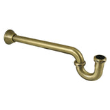 Vintage CC7243 1-1/4 (or 1-1/2) x 1-1/2 Inch Decor P-Trap with Bell Flange, 24 Inch Length, 18 Gauge, Antique Brass