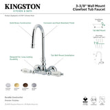 Vintage CC73T5 Two-Handle 2-Hole Tub Wall Mount Clawfoot Tub Faucet, Oil Rubbed Bronze
