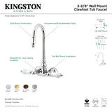 Vintage CC76T1 Two-Handle 2-Hole Tub Wall Mount Clawfoot Tub Faucet, Polished Chrome