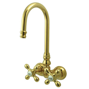 Vintage CC77T2 Two-Handle 2-Hole Tub Wall Mount Clawfoot Tub Faucet, Polished Brass