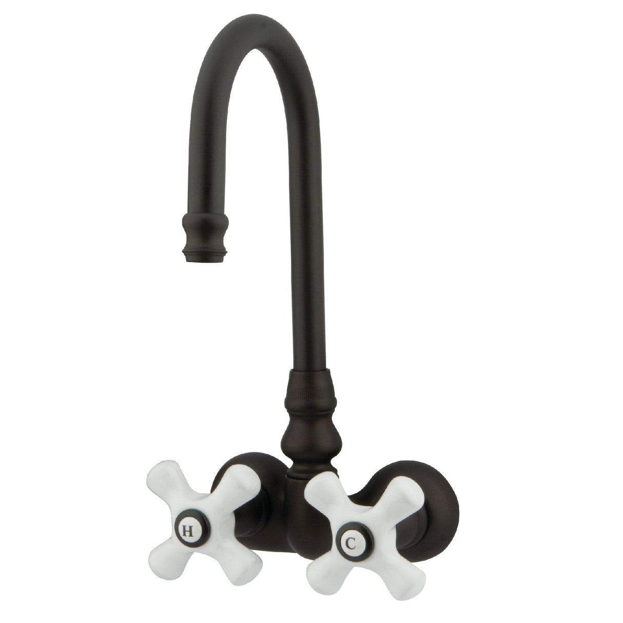 Vintage CC79T5 Two-Handle 2-Hole Tub Wall Mount Clawfoot Tub Faucet, Oil Rubbed Bronze
