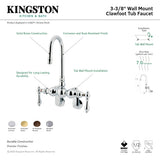 Vintage CC81T2 Two-Handle 2-Hole Tub Wall Mount Clawfoot Tub Faucet, Polished Brass