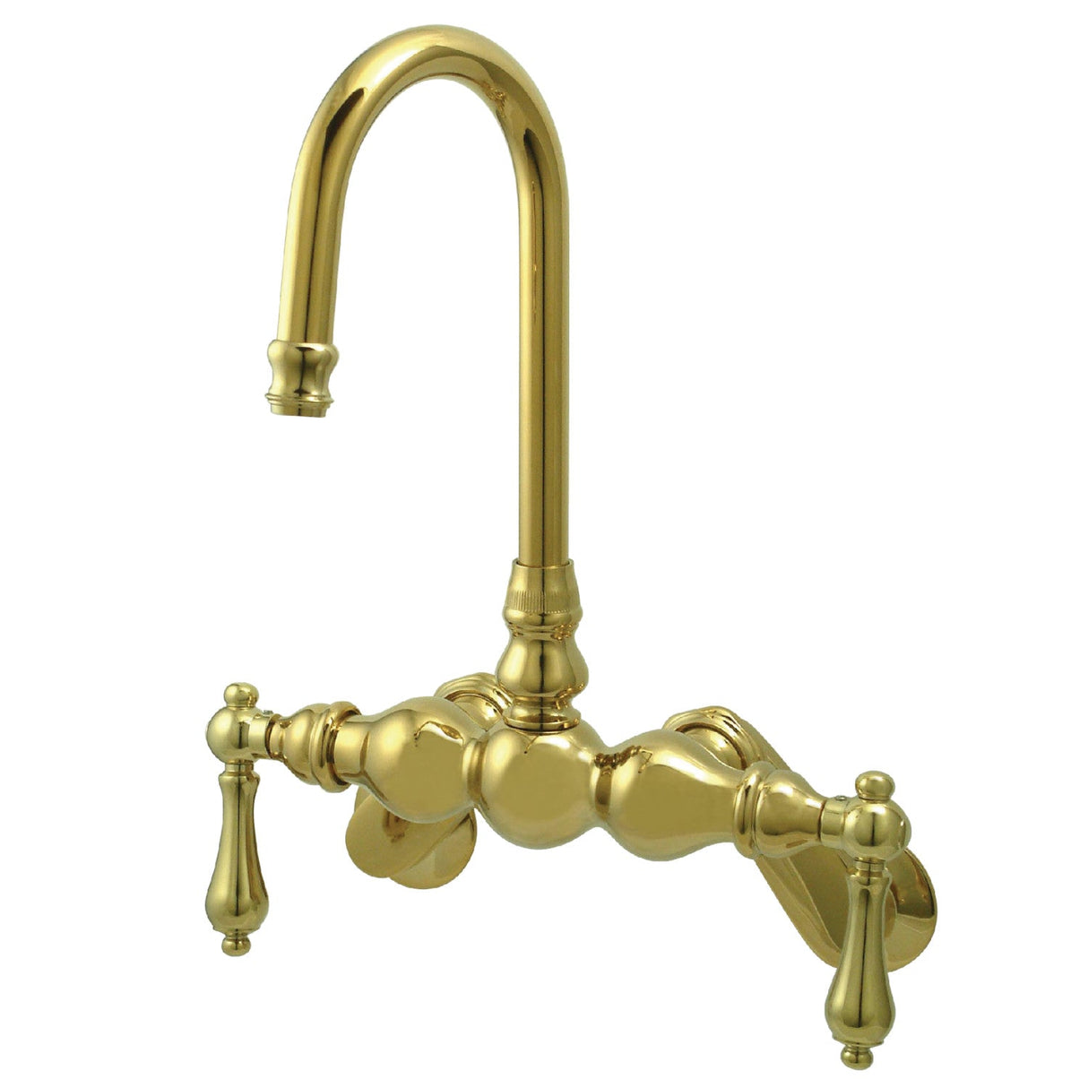 Vintage CC81T2 Two-Handle 2-Hole Tub Wall Mount Clawfoot Tub Faucet, Polished Brass