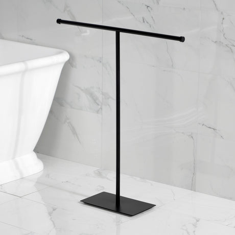 Claremont CC8200 Freestanding T-Shape Towel Rack, Matte Black