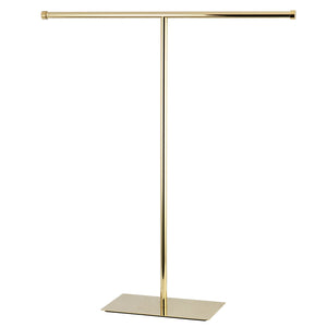 Claremont CC8202 Freestanding T-Shape Towel Rack, Polished Brass
