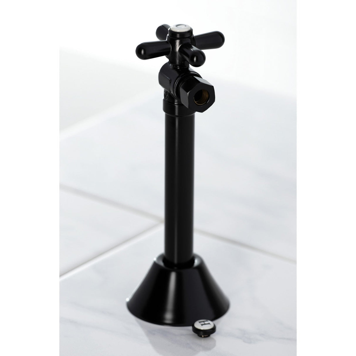 Vintage CC83200X 1/2-Inch Sweat x 3/8-Inch OD Comp Quarter-Turn Angle Stop Valve, Matte Black