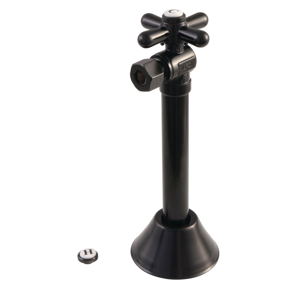 Vintage CC83200X 1/2-Inch Sweat x 3/8-Inch OD Comp Quarter-Turn Angle Stop Valve, Matte Black