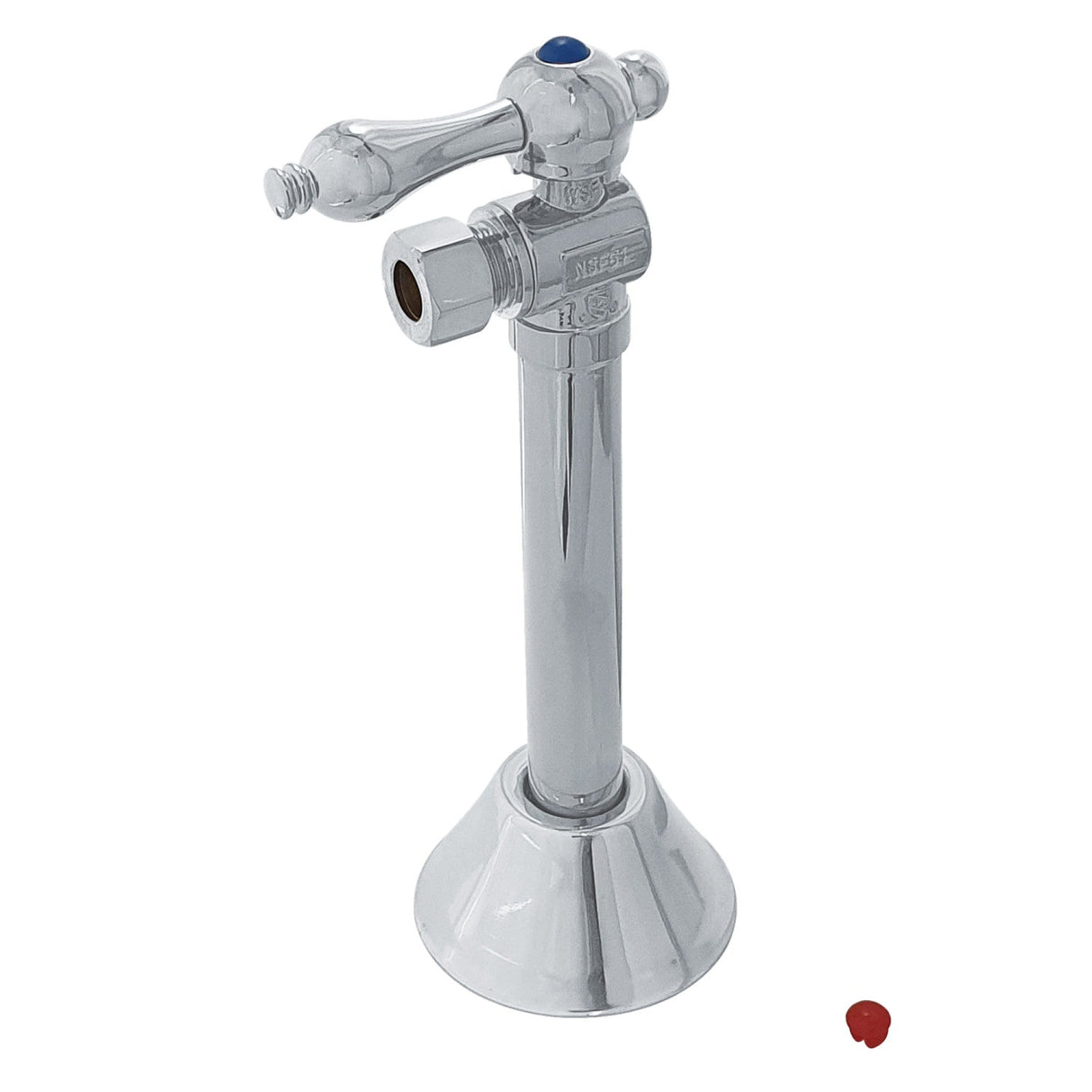 Vintage CC83201 1/2-Inch Sweat x 3/8-Inch OD Comp Quarter-Turn Angle Stop Valve with 5-Inch Extension, Polished Chrome