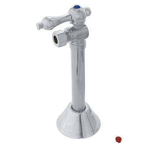 Vintage CC83201 1/2-Inch Sweat x 3/8-Inch OD Comp Quarter-Turn Angle Stop Valve with 5-Inch Extension, Polished Chrome
