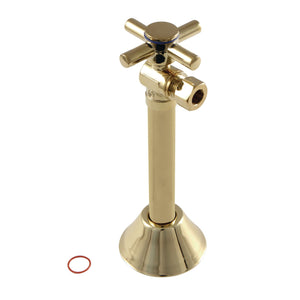 Concord CC83202DX 1/2-Inch Sweat x 3/8-Inch OD Comp Quarter-Turn Angle Stop Valve, Polished Brass