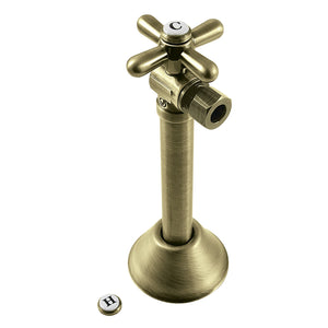 Vintage CC83203X 1/2-Inch Sweat x 3/8-Inch OD Comp Quarter-Turn Angle Stop Valve, Antique Brass