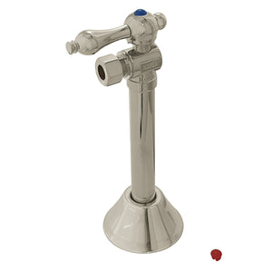 Vintage CC83208 1/2-Inch Sweat x 3/8-Inch OD Comp Quarter-Turn Angle Stop Valve with 5-Inch Extension, Brushed Nickel