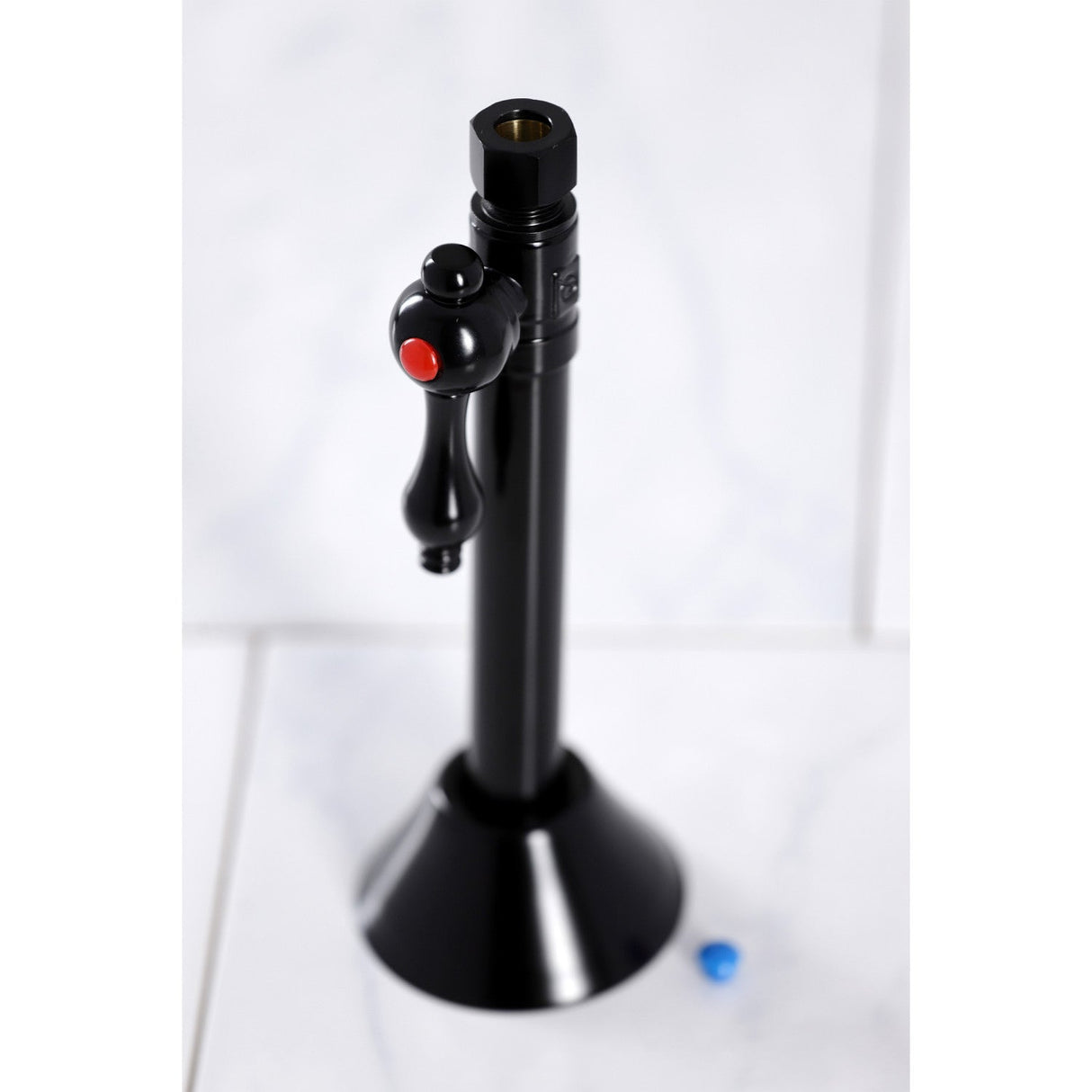 Vintage CC83250 1/2-Inch Sweat x 3/8-Inch OD Comp Quarter-Turn Straight Stop Valve, Matte Black