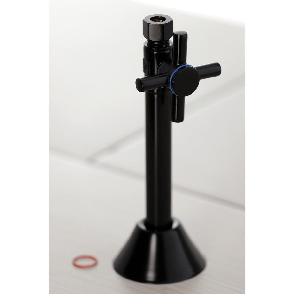 Concord CC83250DX 1/2-Inch Sweat x 3/8-Inch OD Comp Quarter-Turn Straight Stop Valve, Matte Black