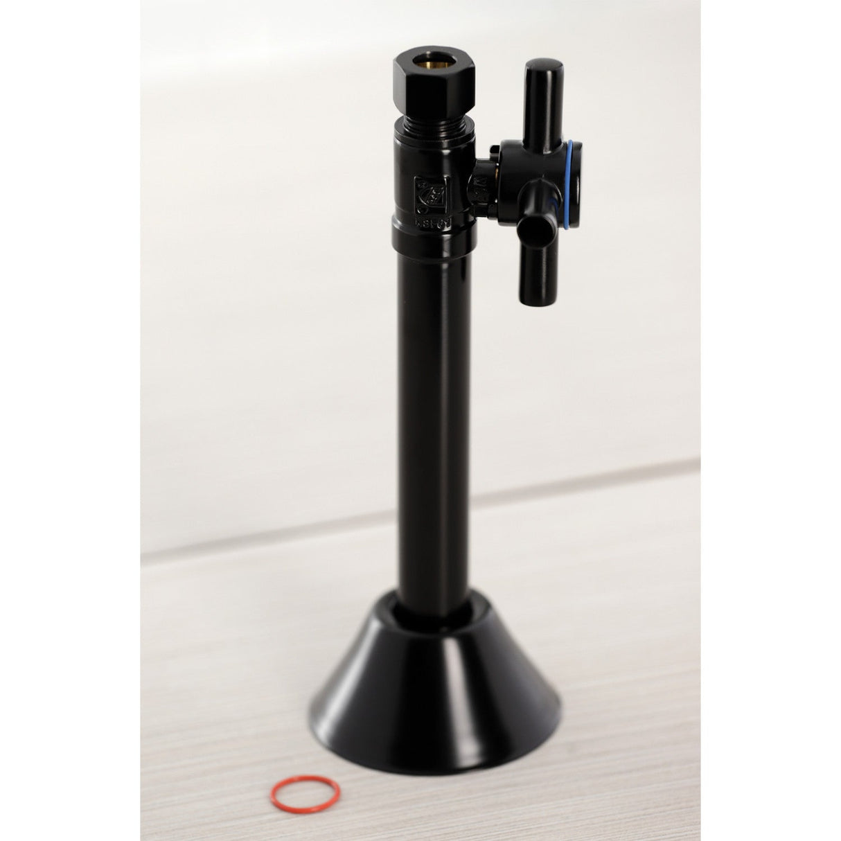 Concord CC83250DX 1/2-Inch Sweat x 3/8-Inch OD Comp Quarter-Turn Straight Stop Valve, Matte Black