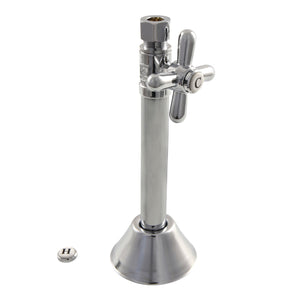 Vintage CC83251X 1/2-Inch Sweat x 3/8-Inch OD Comp Quarter-Turn Straight Stop Valve with 5-Inch Extension, Polished Chrome