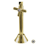 Vintage CC83252X 1/2-Inch Sweat x 3/8-Inch OD Comp Quarter-Turn Straight Stop Valve with 5-Inch Extension, Polished Brass