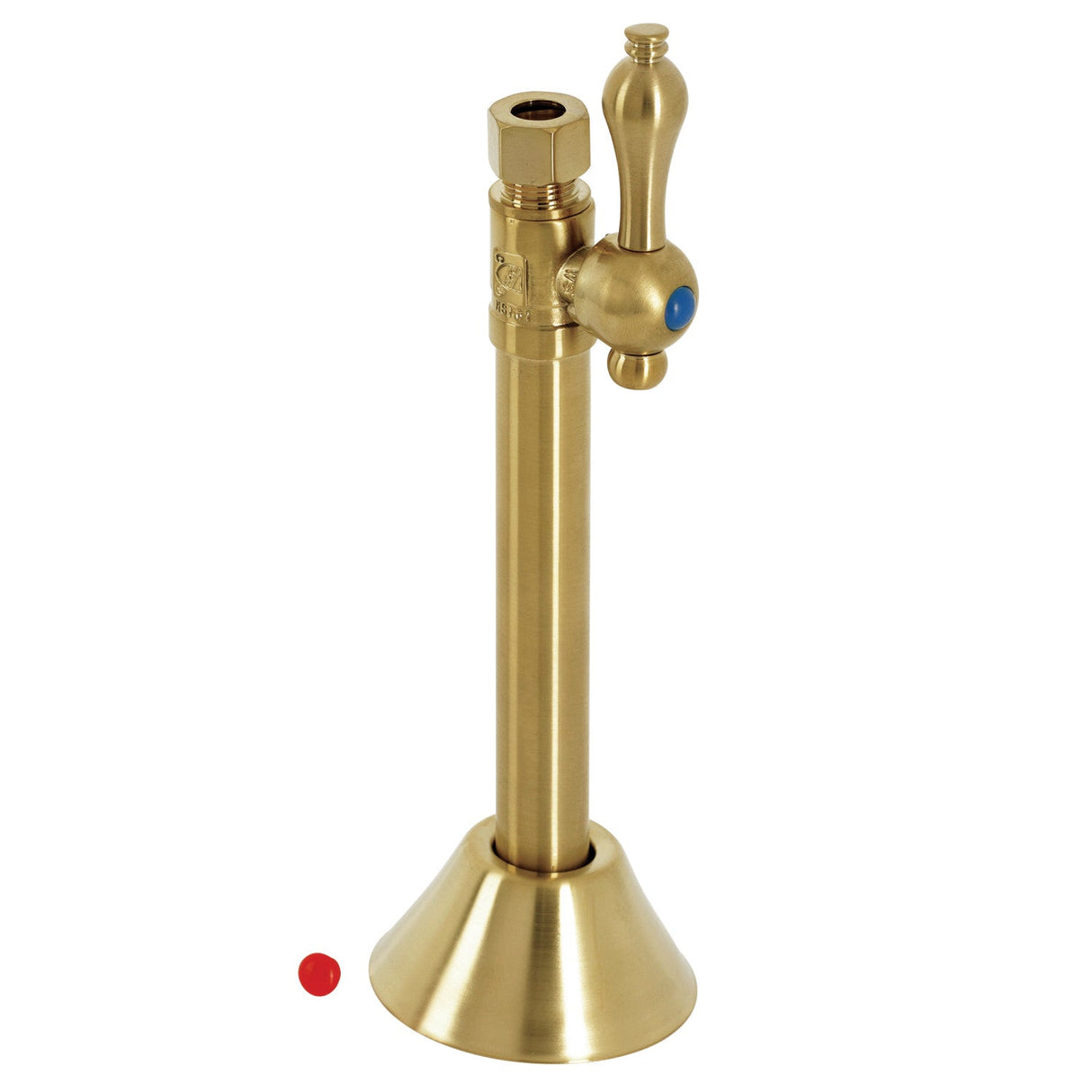 Vintage CC83257 1/2-Inch Sweat x 3/8-Inch OD Comp Quarter-Turn Straight Stop Valve, Brushed Brass