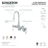 Vintage CC84T1 Two-Handle 2-Hole Tub Wall Mount Clawfoot Tub Faucet, Polished Chrome