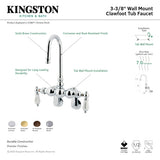 Vintage CC86T1 Two-Handle 2-Hole Tub Wall Mount Clawfoot Tub Faucet, Polished Chrome