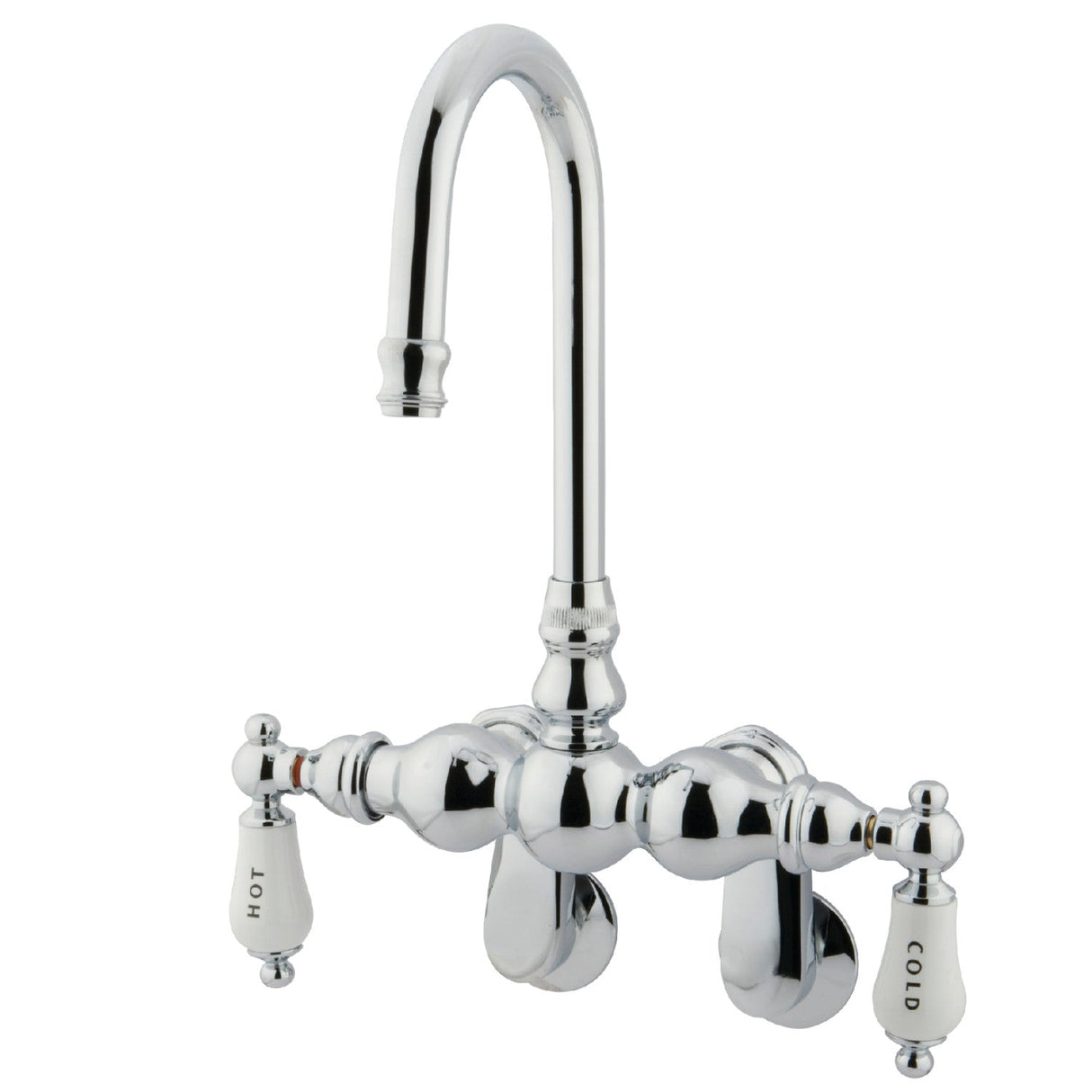Vintage CC86T1 Two-Handle 2-Hole Tub Wall Mount Clawfoot Tub Faucet, Polished Chrome