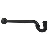 Trimscape CC9180MB 1-1/4 Inch Decor P-Trap with High Box Flange, 18 Inch Length, 18 Gauge, Matte Black