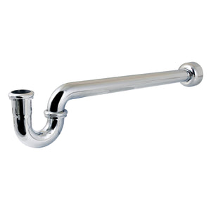 Trimscape CC9181 1-1/4 Inch Decor P-Trap with High Box Flange, 18 Inch Length, 18 Gauge, Polished Chrome