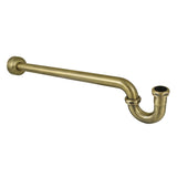 Trimscape CC9183 1-1/4 Inch Decor P-Trap with High Box Flange, 18 Inch Length, 18 Gauge, Antique Brass