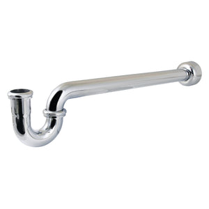 Trimscape CC9241 1-1/4 (or 1-1/2) x 1-1/2 Inch Decor P-Trap with High Box Flange, 24 Inch Length, 18 Gauge, Polished Chrome