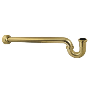 Trimscape CC9247 1-1/4 (or 1-1/2) x 1-1/2 Inch Decor P-Trap with High Box Flange, 24 Inch Length, 18 Gauge, Brushed Brass