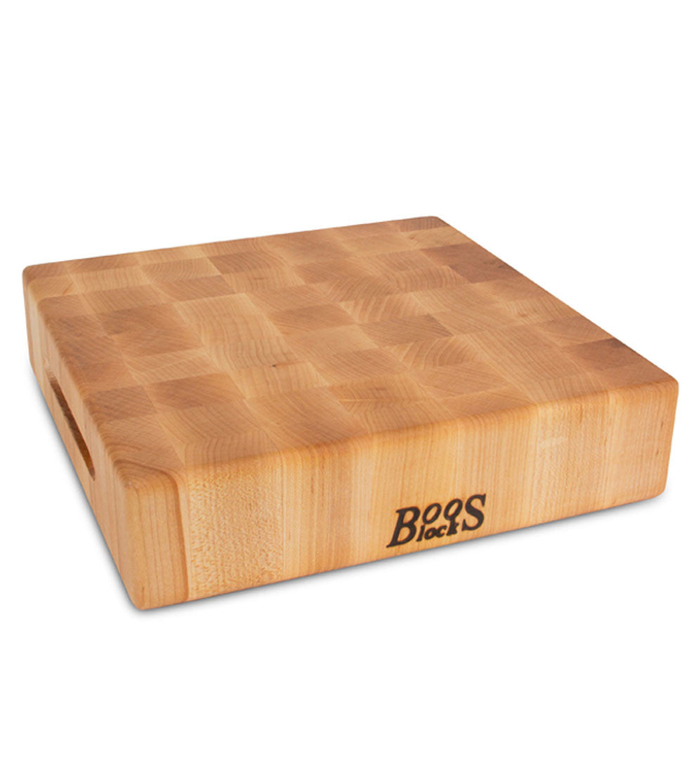 John Boos CCB121203 Small Maple Wood Cutting Board for Kitchen 12 x Inches, 3 Inches Thick Reversible End Grain Charcuterie Block with Finger Grips 12X12X3 MPL-END GR-REV-GRIPS 6"