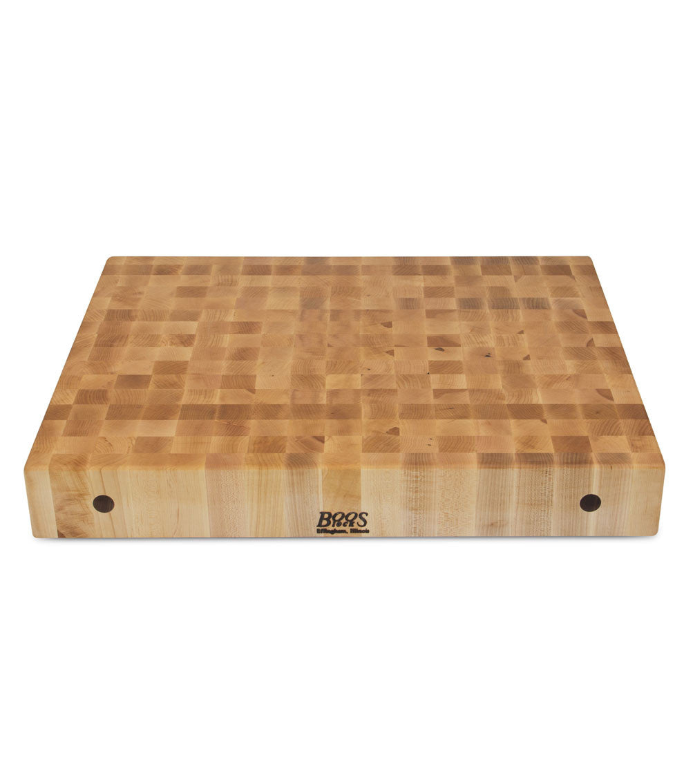 John Boos CCB3024 Block Classic Collection Maple Wood End Grain Chopping Block, 30 Inches x 24 4 30X24X4 MPL-END GR-NO GRIPS-