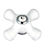 Vintage CCCX1C Cold Porcelain Cross Handle, 3/8" X 16PT, Polished Chrome