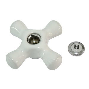 CCCX1CSH Hot Porcelain Cross Handle, Polished Chrome
