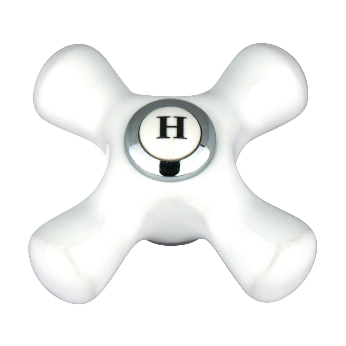 Vintage CCCX1H Hot Porcelain Cross Handle, 3/8" X 16PT, Polished Chrome