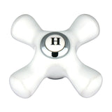 Vintage CCCX1H Hot Porcelain Cross Handle, 3/8" X 16PT, Polished Chrome