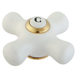 CCCX2CSC Cold Porcelain Cross Handle, Polished Brass