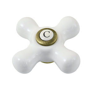 Vintage CCCX3C Cold Porcelain Cross Handle, 3/8