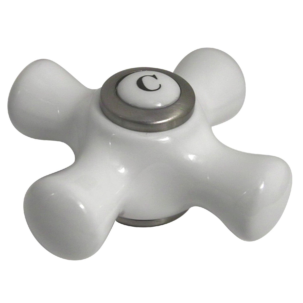CCCX8CSC Cold Porcelain Cross Handle, Brushed Nickel
